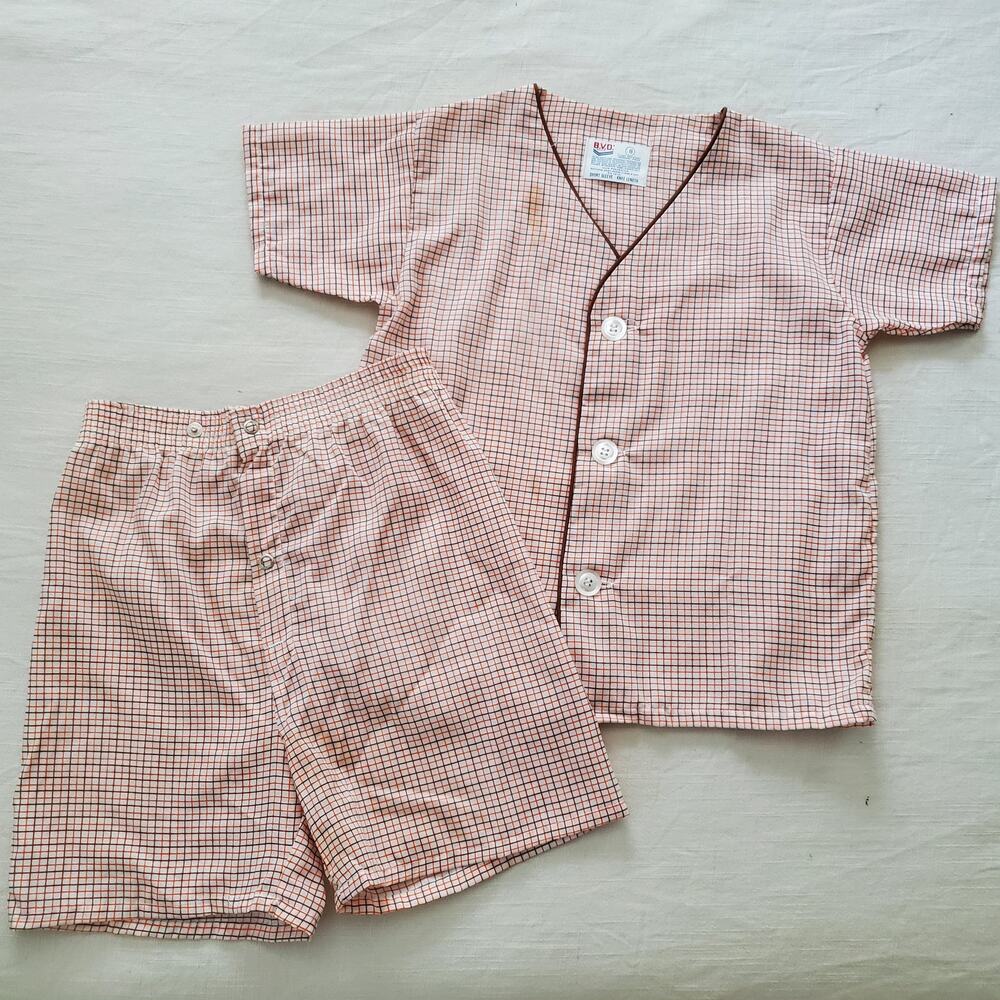 Vintage Grid Pajamas Set kids 7/8